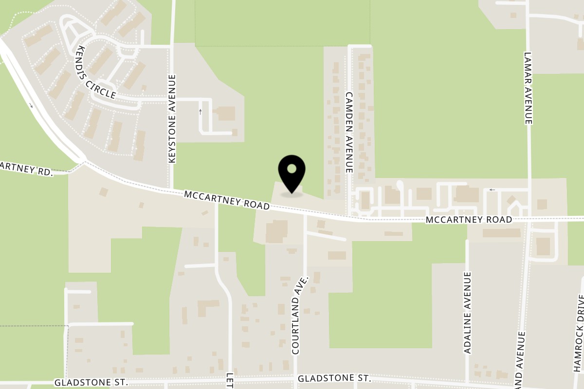 Map showing the location of Mother Clucker's on 1680 McCartney Rd in Youngstown